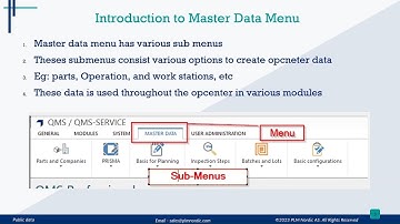 Introduction to Opcenter Master Data Menu - PLM Nordic
