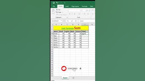 Use Sum Formula In Excel | Excel Sum Formula In Hindi #excel #spreadsheet #exceltips #exceltricks