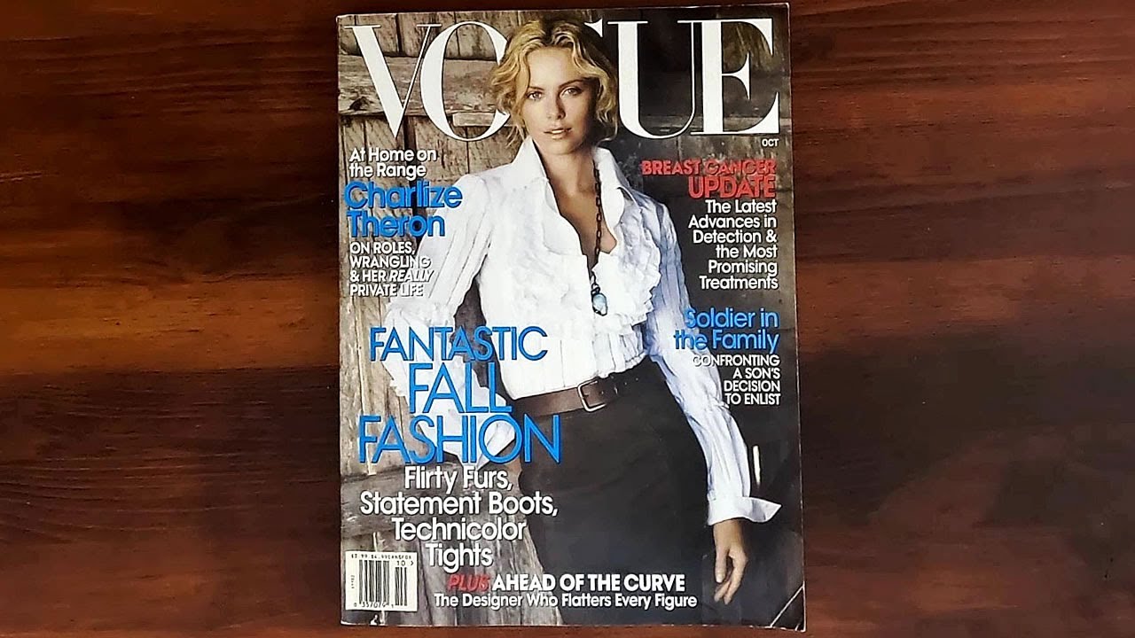 Vogue October 2007 Charlize Theron, Paris Haute Couture | ASMR Magazine Flip Through