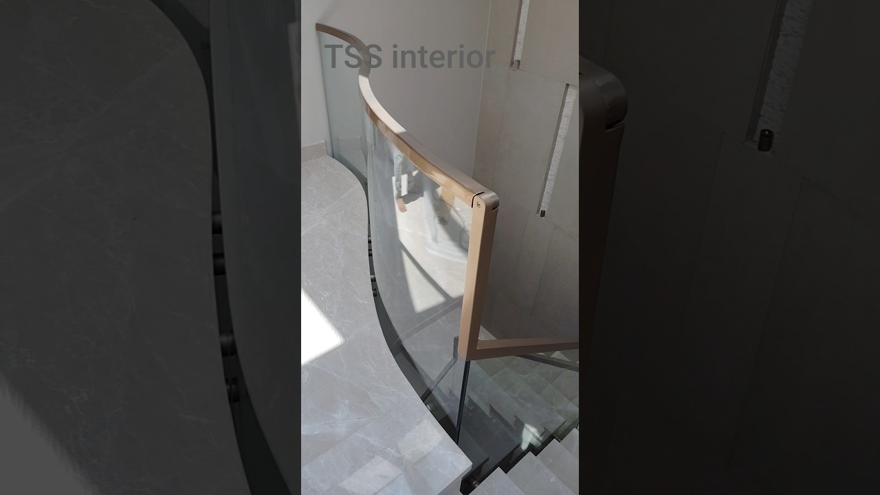 curved glass railing pvd colour 