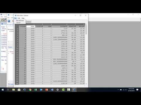 R commander downloading and creating dataset