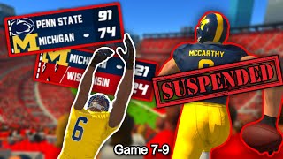 My QB got SUSPENDED for 4 weeks in Football Simulator!
