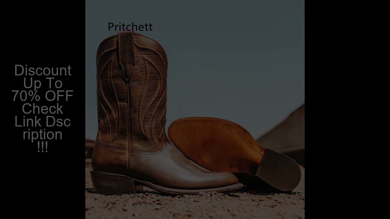 Totem Western Cowboy Boots for Men Vintage Mid-Calf Boots Pointed Toes Classical Men's Shoes Genuine