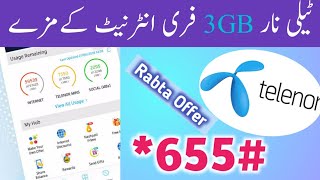 How to get 3000 MB free Internet || Telenor Rabta Offer || Telenor Free 3GB || TSK