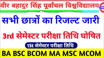 Vbspu दो खबर✍🏻|Vbspu News Today|Vbspu Result 2022|Vbspu 3rd Semester Exam Date 2022|Vbspu Exam News