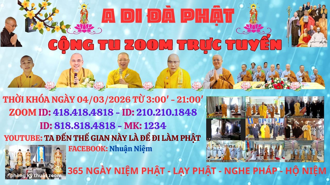 CỘNG TU ZOOM ID: 418.418.4818 NGÀY 03/03/2026