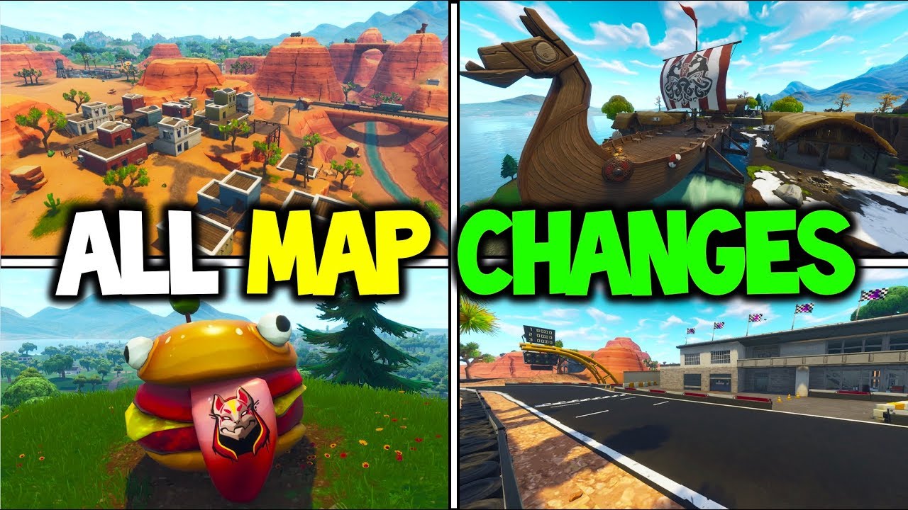 All New Map Changes Season 5 Durrr Burger Returns Fortnite Update V5 Season 5 Battle Royale Youtube