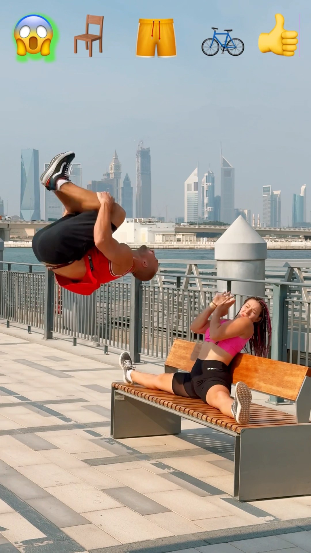 Stunts with Emojis pt.71??#kiryakolesnikov #prank #funny #comedy #stunt #parkour #flip