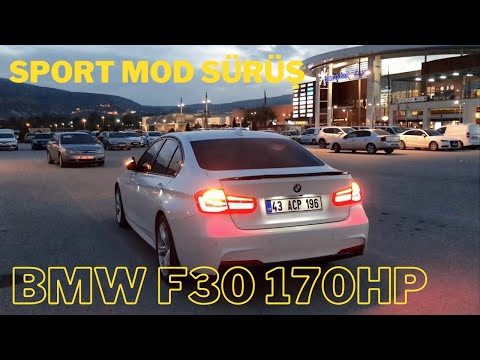 BMW F30 sport mod şehir içi sürüş | 4K