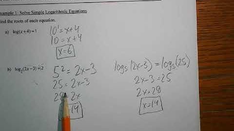Advanced Functions - Techniques for Solving Logarithmic Equations