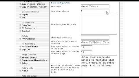 How to install Post-Nuke from Fantastico