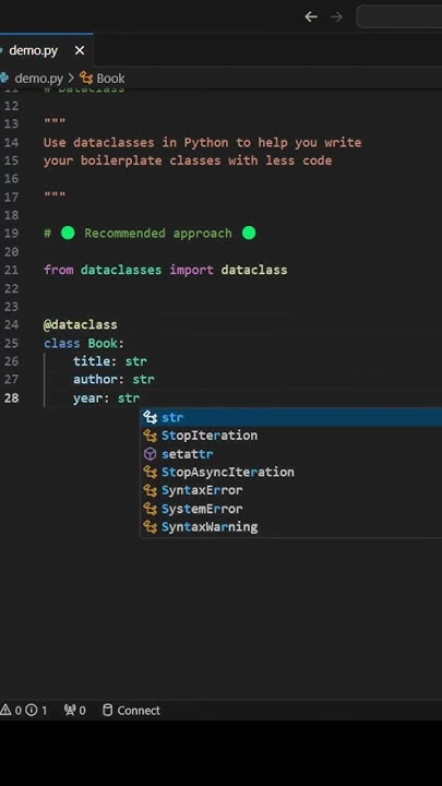 Use dataclasses in Python (via the 'dataclass' module) to help you ...