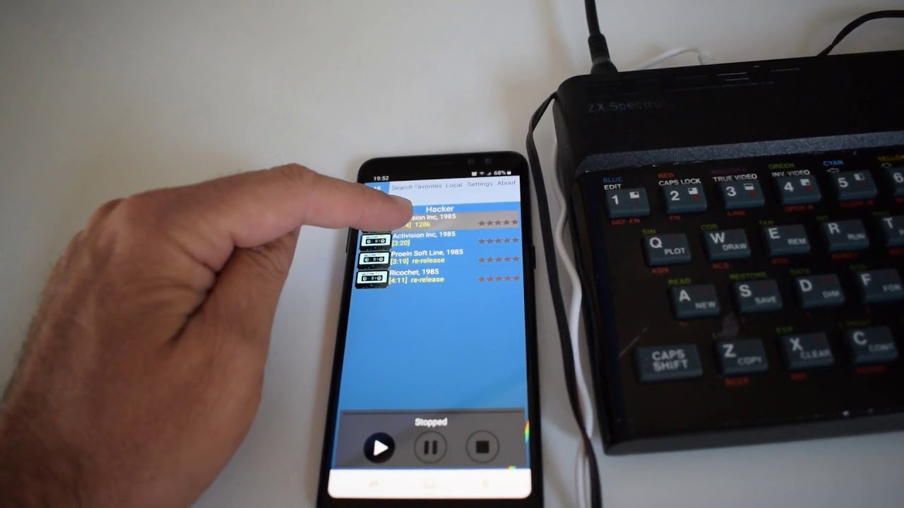 Loading games on to a Spectrum 48k with a mobile phone application for ...