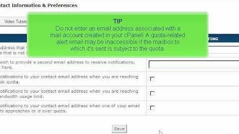 Updating your contact information in cPanel