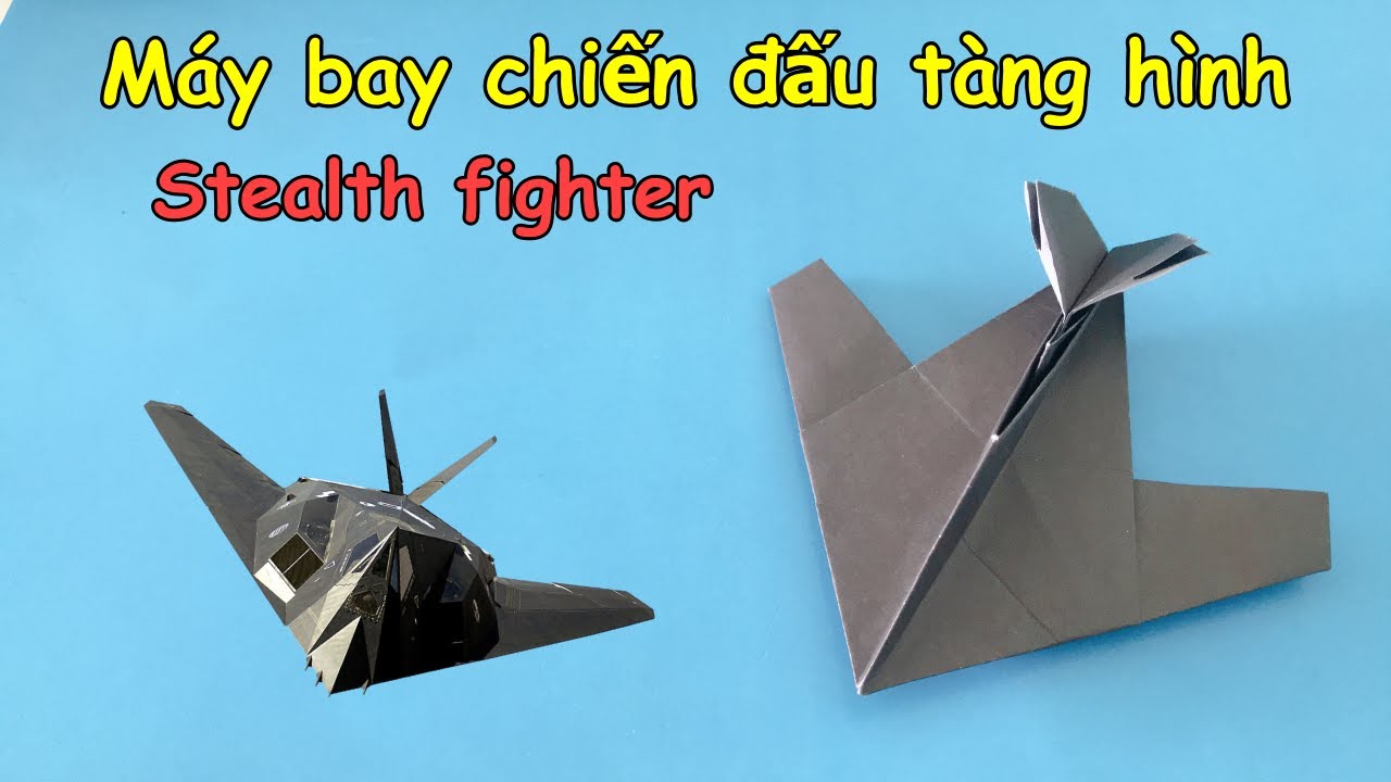 Cách gấp máy bay chiến đấu tàng hình ????origami stealth... - youtube