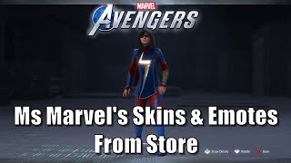 Marvel Avengers Beta All Ms Marvel's Skins & Emotes From Store (Avengers Ms Marvel's Skins & Emotes)