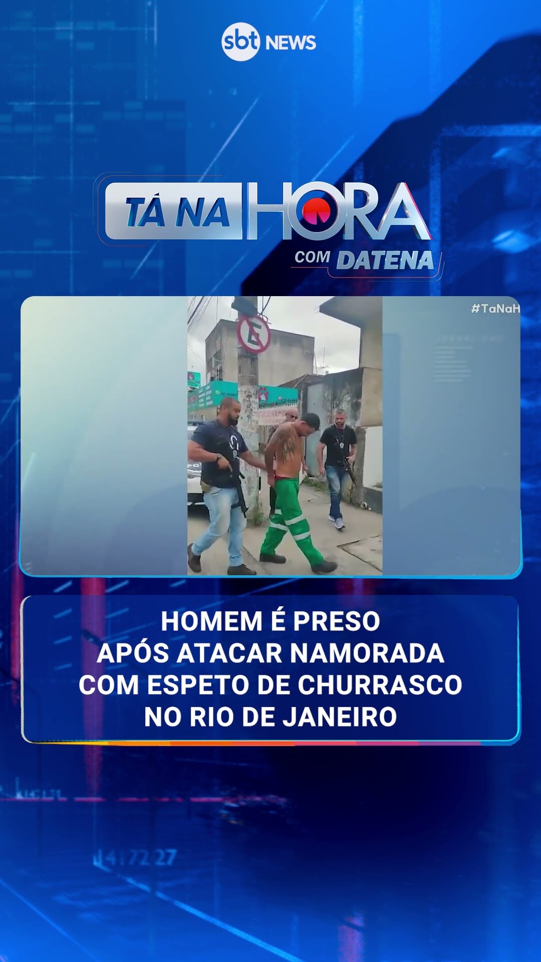 Homem é preso após atacar namorada com espeto de churrasco no Rio de Janeiro