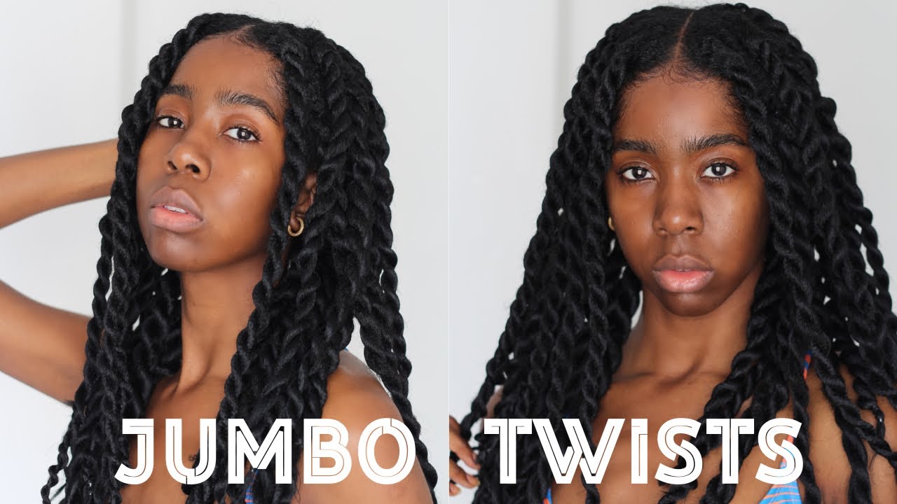 Jumbo Twists | Rubber Band & Notless Method | Natural Hair - YouTube