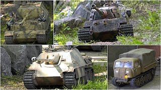RC Tank Convoy German Wehrmacht WW2 on Big Outdoor Track 2023 Tiger Tanks Elephant Panzer III