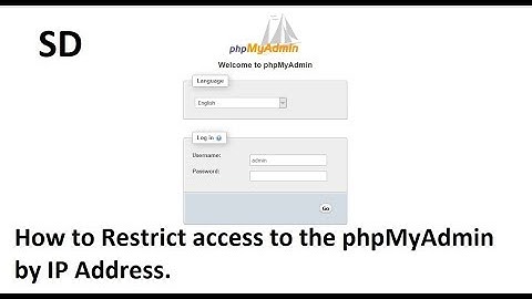 How to Restrict access to the phpMyAdmin by IP Address