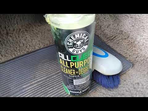 chemical guys all clean all purpose cleaner test on heavy interior carpet  stains 