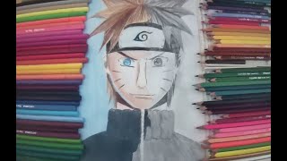 Como dibujar a Naruto a colores y a grafito.
