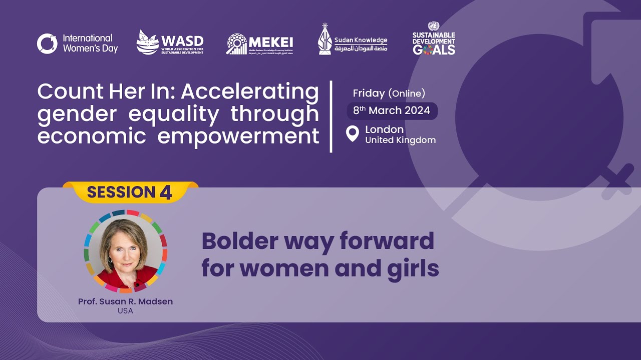 Bolder way forward for women and girls - Professor Susan R. Madsen