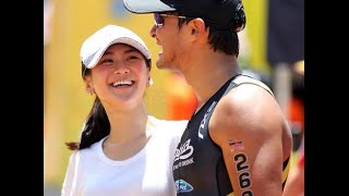 Sarah Geronimo & Matteo Guidicelli video at the triathlon finish line