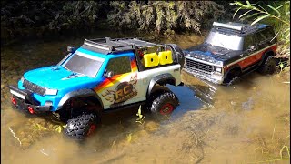 RC ADVENTURES - TWO TRAXXAS TRX4 TRAIL TRUCKS on PATROL! BRONCO & TOYOTA TACKLE the TUNDRA!