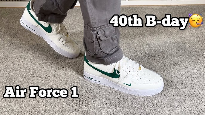 Nike Air Force 1 '07 40th anniversary sneakers in sail white and malachite  green