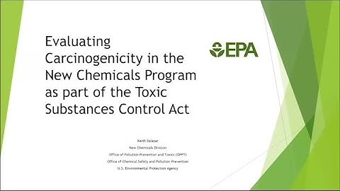 Evaluating Carcinogenicity in the New Chemicals Program, Keith Salazar, May 2, 2024