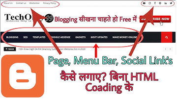 How to Add Menu Bar in Blogger |2020| Create Menu Bar, Sub Menu, Page Tab, Social Links in Blogger