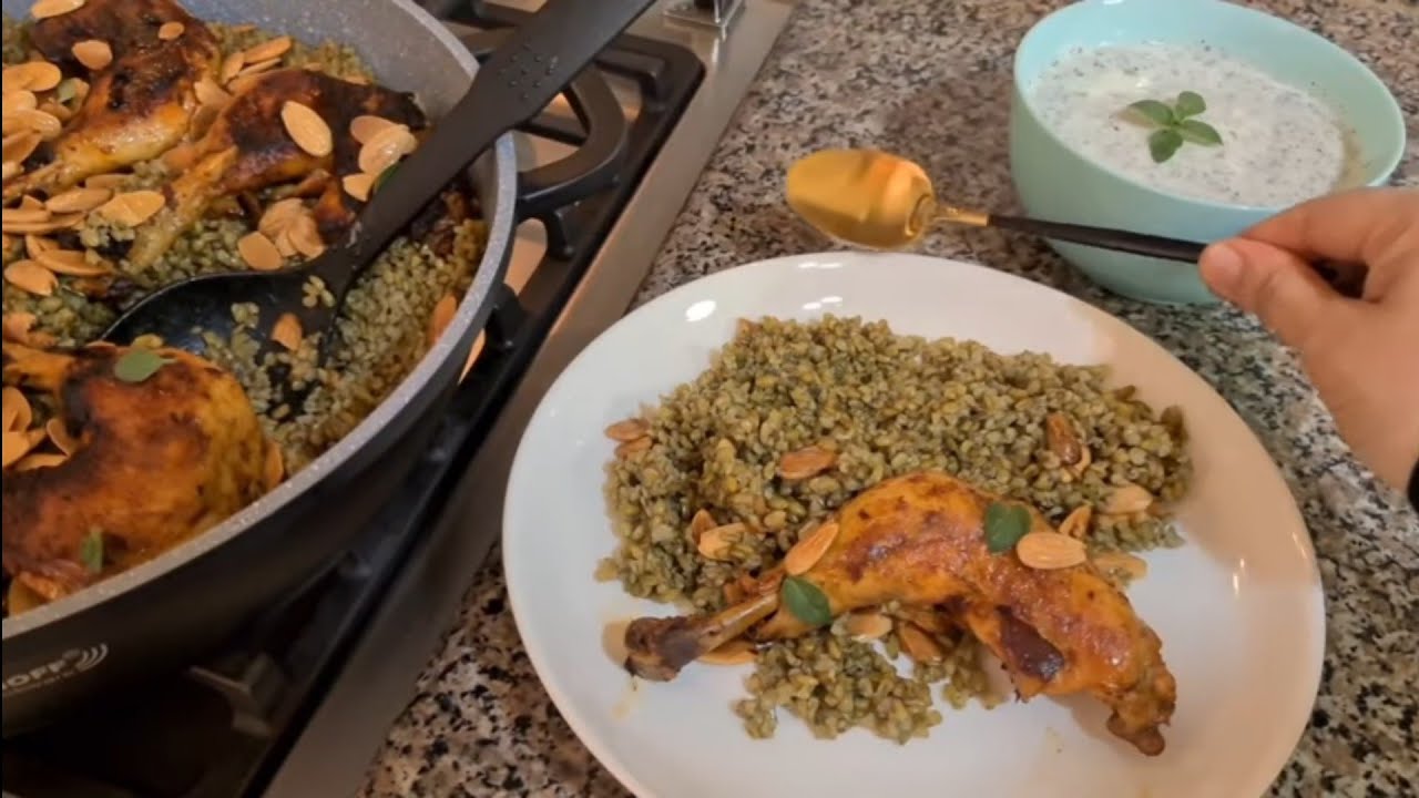 وصفة للغدا مليء بالفيتامينات 👌 (الفريكة بالدجاج😋) إهتمي بعائلتك