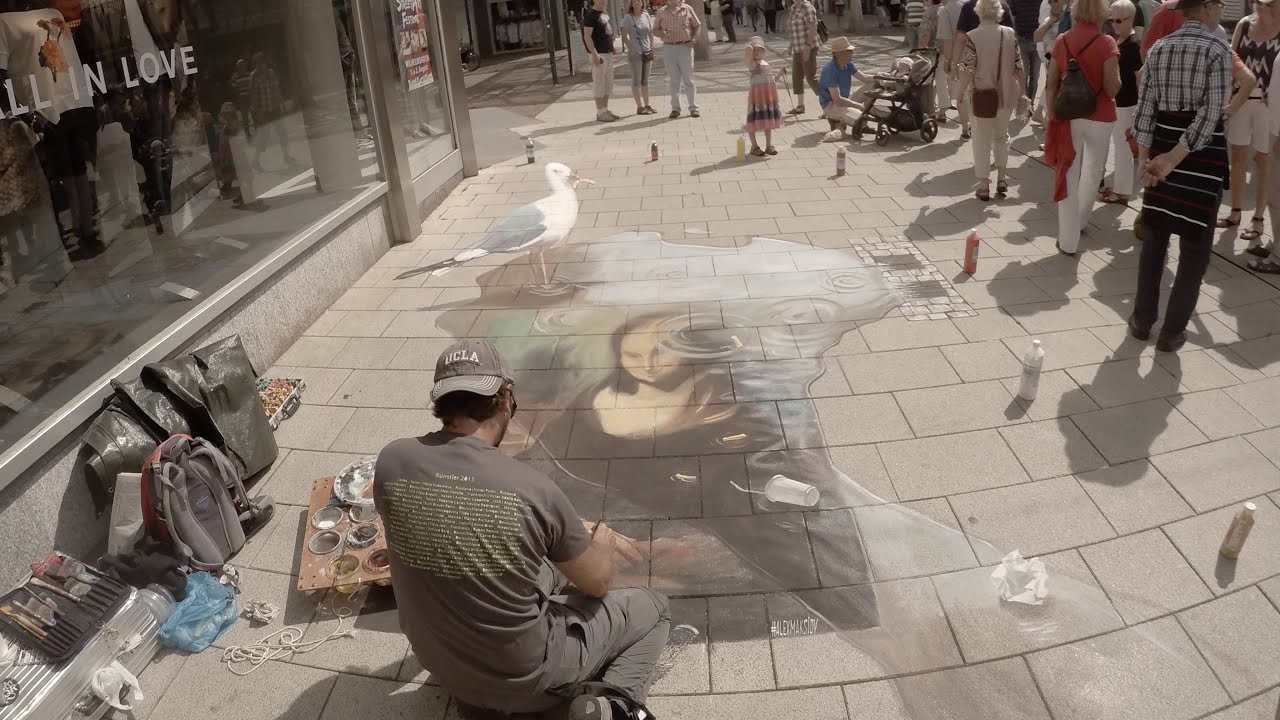 Watch How This Chalk Artist Creates Illusions on Pavement