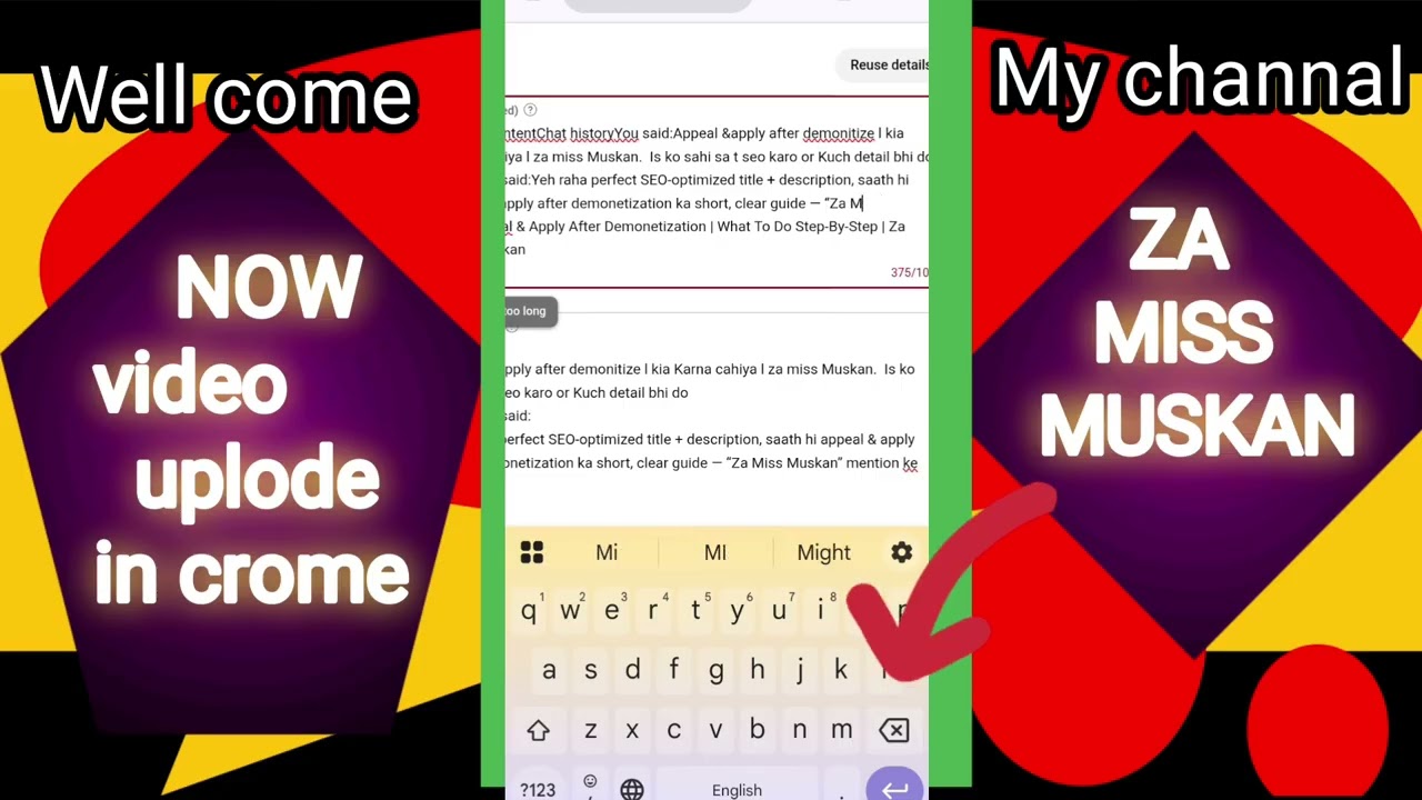 how uplode video in chrome ll now uplode video in Google ll za miss muskan 