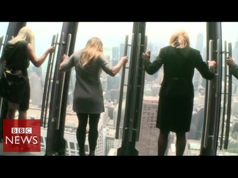 What's it like to hang from a skyscraper...94 floors up?  BBC News