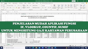 Menghitung Data Gaji Karyawan dengan Fungsi IF, VLOOKUP, COUNTIF, dan SUMIF pada Microsoft Excel