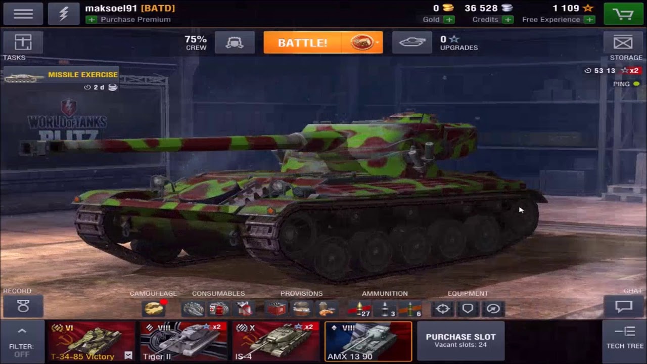 Wot Blitz Amx 13 90 The Batchat Review And Some Games Youtube