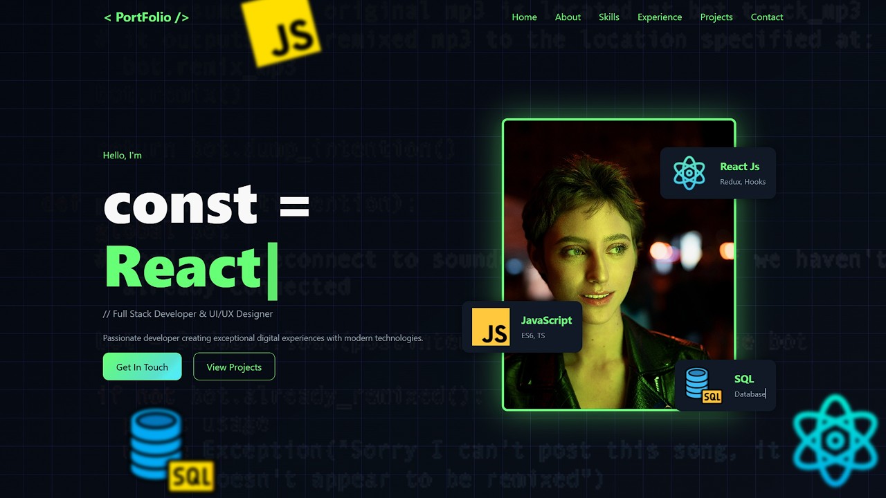 How To Make A Portfolio Website Using HTML CSS JS | Complete Responsive ...