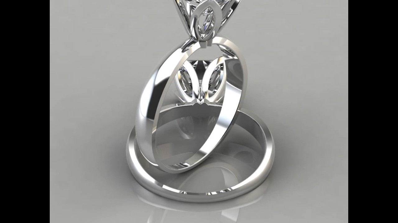 Princess Cut Tulip Head Solitaire Engagement Ring