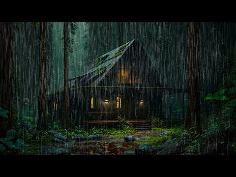 睡眠のためのリラックスできる雨の音 🌧️ リラックスできる夜の森の雨と雷の自然 - ASMR