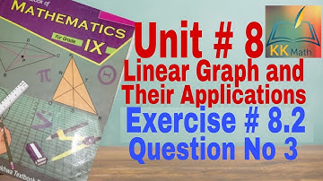 kpk board 9 class math unit 8 Linear Graph and applications Ex  8.2 Question No 3 @KK Maths