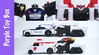 New Tobot Police Car Ambulance Doc & Ssen Car Transformer 또봇 닥 쎈