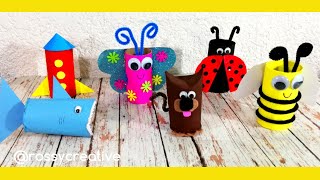 6 FUN CRAFTS TO DO WITH YOUR CHILDREN  EASY CRAFTS WITH CARDBOARD TUBES