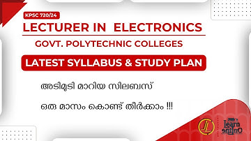 Lecturer in Electronics | Latest Syllabus | KPSC | Study Plan