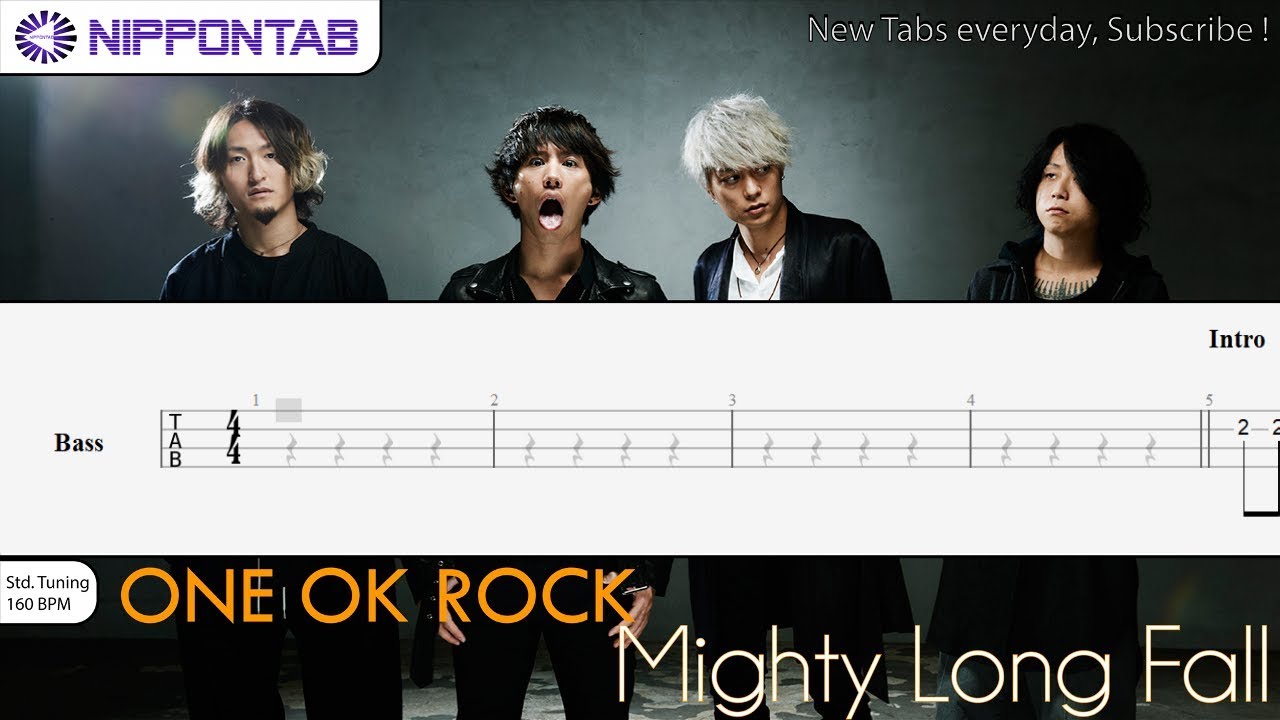Bass Tab One Ok Rock Mighty Long Fall ベース Tab譜 Youtube