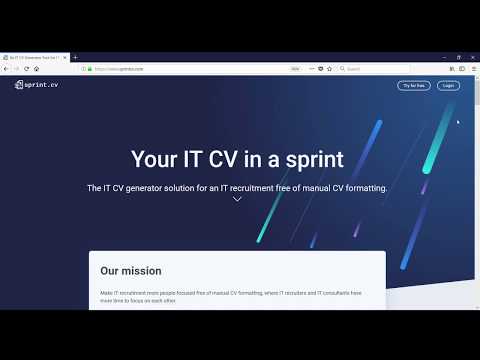 Sprint CV - How to create an IT Consultant account