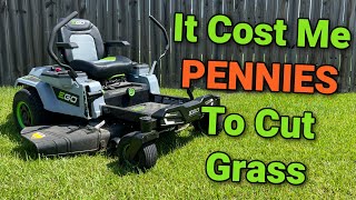EGO Z6 Electric Lithium Zero Turn Riding Lawn Mower | How Much Does It Cost To Cut Grass?