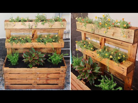 Creative way to Upcycle Pallets into flower planter box | DIY Garden ideas