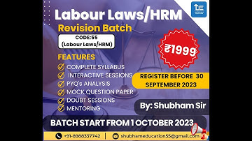 Revision Batch For December 2023 |  Labour Laws | NTA UGC NET | Code 55 | Unstoppable Education